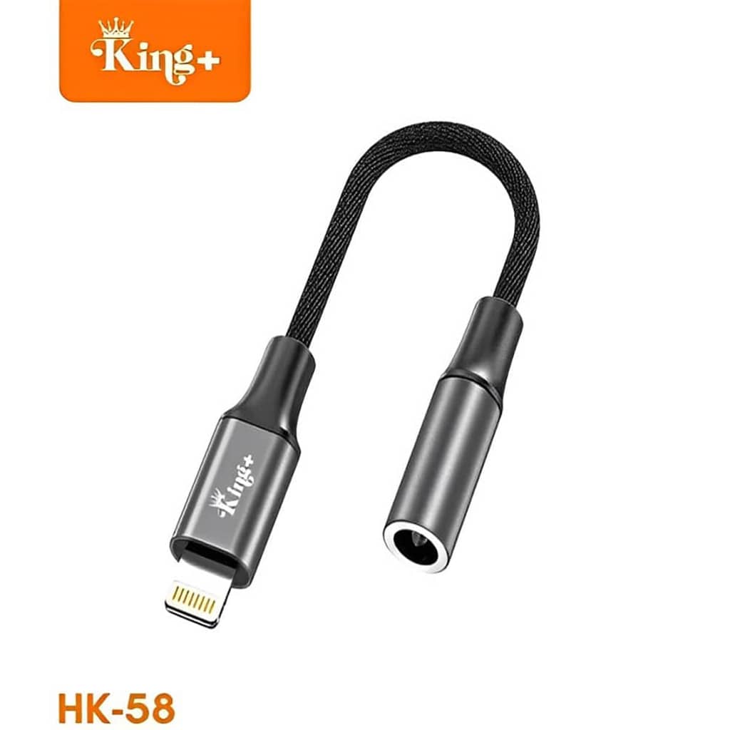 مبدل لایتنینگ به جک AUX کینگ پلاس مدل HK-58 18 مبدل لایتنینگ به جک AUX